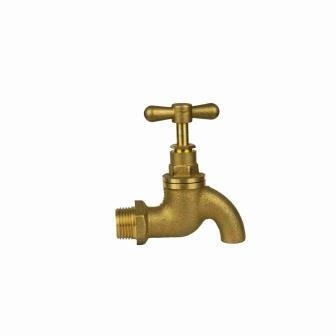 T Handle Pipeline Taps Brass Bibtaps Tanpa Nozzle 1/2in Male Thread Brass Bib Taps