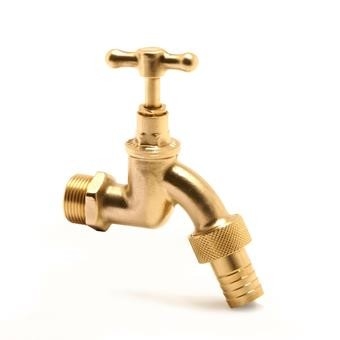 BS1010 pipa keran selang Union Chrome Plated Bib Tap T Handle Dengan Nozzle Male Thread