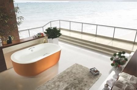 Acrylic Luxury Shower Bathtubs Free Standing Bathtubs 650mm Dengan Center Toe Tap Drain