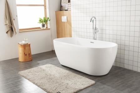1200MM Oval Shower Bathtubs Pusat Toe Tap Drain Warna Cocok Bebas Air Bubble Tub