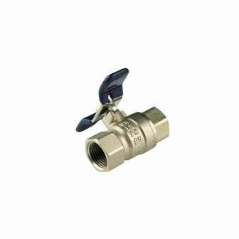 INOB200 Brass Ball Valves DN15 Bore Butterfly Handle Valve 1/2in - 2in Thread Wanita
