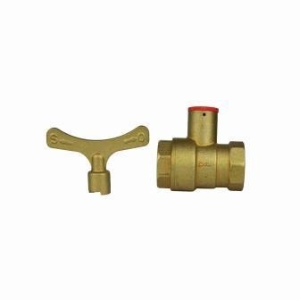 INOB300 Standard Brass Ball Valves Bore Key Handle 1/2in - 3/4in Wanita Thread Lock Ball Valve