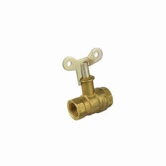 INOB300 Standard Brass Ball Valves Bore Key Handle 1/2in - 3/4in Wanita Thread Lock Ball Valve