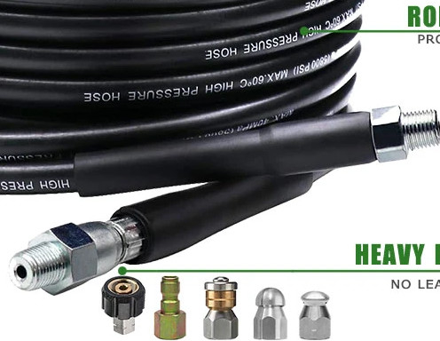 Mesin Cuci Tekanan Tinggi Jet Hose ID 6mm 8mm Stainless Steel Flexible Hose With Cleaner