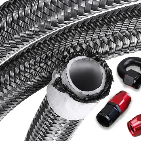 5/16 Inch Flexible Hoses Stainless Steel Dipalsukan PTFE Dipalsukan Fuel Oil Cooler Hose Lines