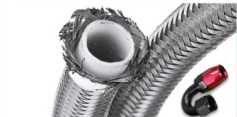 5/16 Inch Flexible Hoses Stainless Steel Dipalsukan PTFE Dipalsukan Fuel Oil Cooler Hose Lines