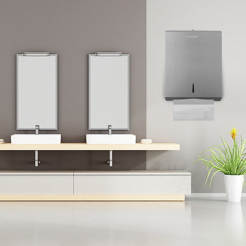 Pembersih 304 Stainless Steel Toilet Paper Holder Paper Towel Dispenser Permukaan dipasang Aksesoris kamar mandi