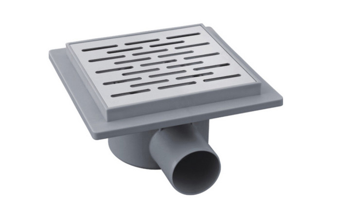 Plastik 360 Rotasi Shower Waste Outlet Horizontal SS Keramik Cover Shower Floor Drain