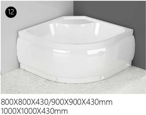 Kamar mandi sudut persegi Selang tinggi Tray geser 800 X 800 Kamar mandi