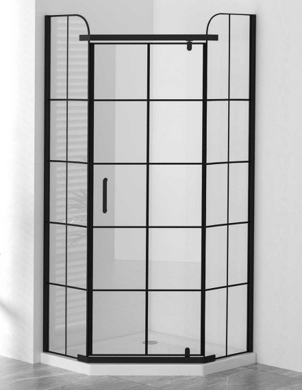 3/8in Ketebalan Grilled Pattern Kaca Kamar mandi Kubi Diversified Pivot Door Kamar mandi