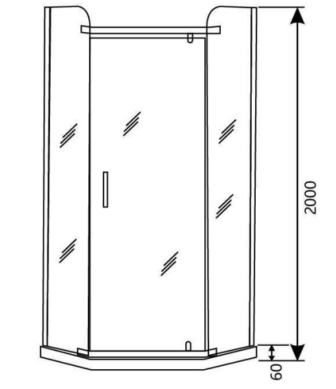 3/8in Ketebalan Grilled Pattern Kaca Kamar mandi Kubi Diversified Pivot Door Kamar mandi