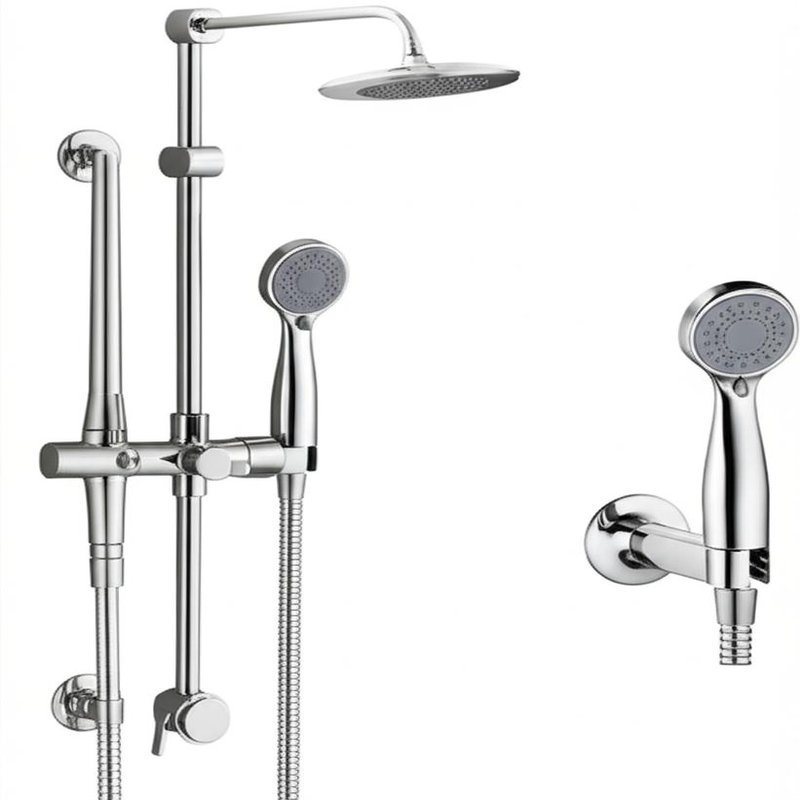 Brass Slim Profile Shower Faucet Set Docking Magnetic Handheld dengan Nozzles Silikon yang Mudah Dibersihkan