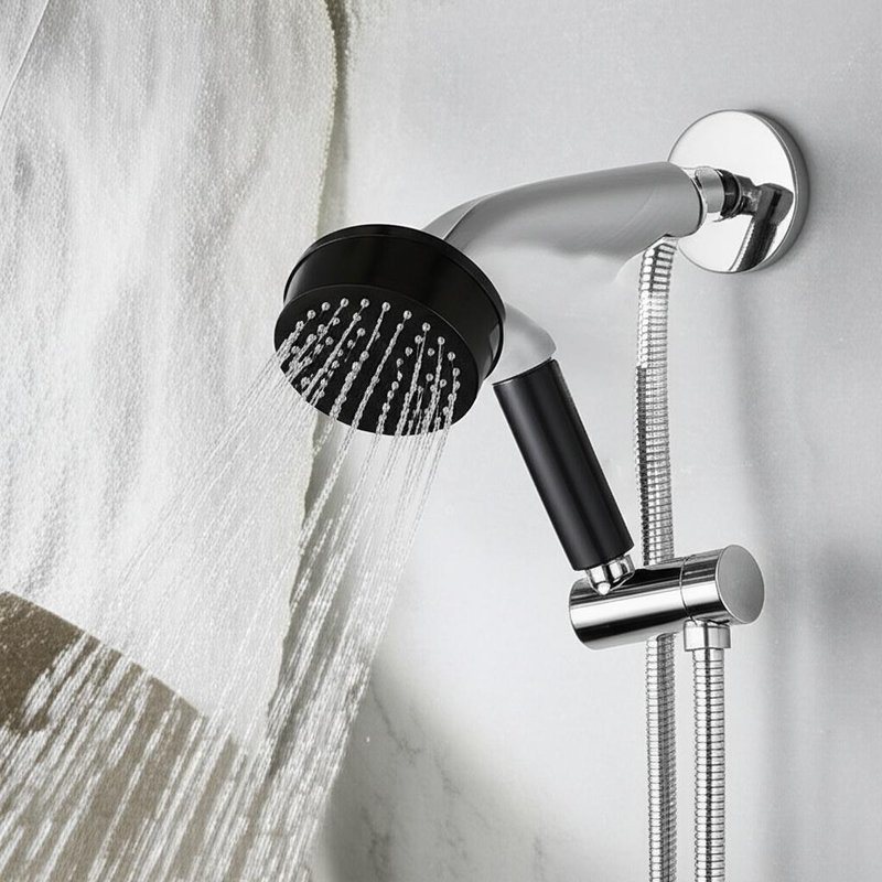 Chrome Thermostatic Shower Set Temperature Memory Lock Air-Saving Pause dengan Eco Brass Fixure