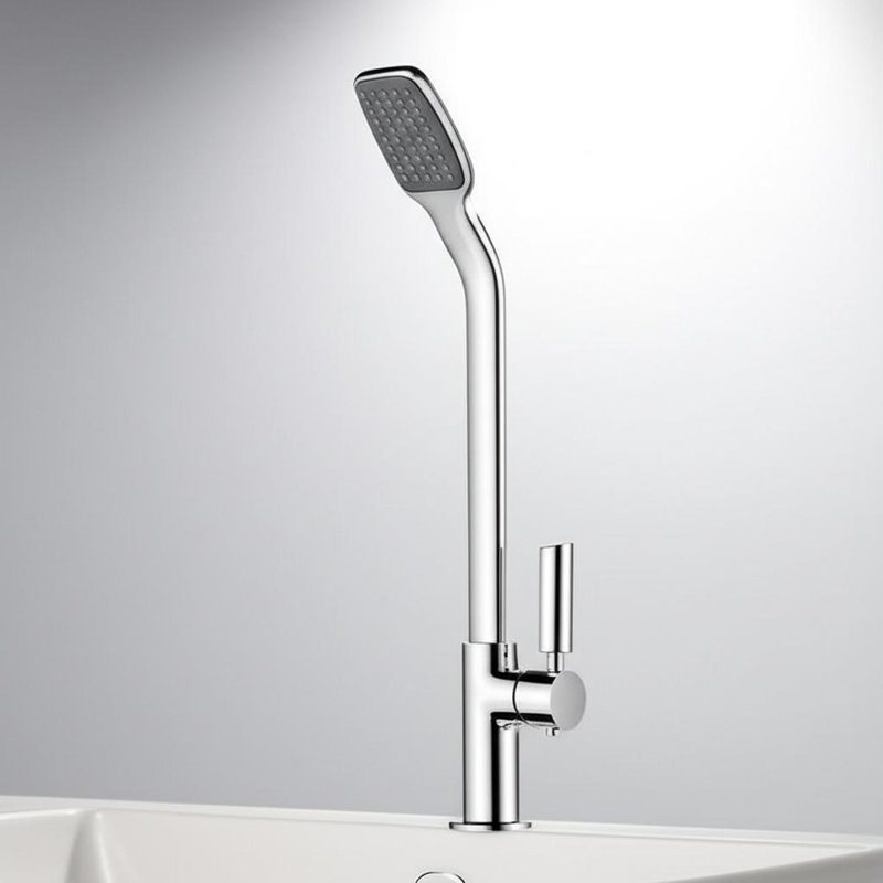 Set Kolom Shower Ekspos Warna Gunmetal dengan Katup Pengalih Multi-Mode dan Bundel Shower Tangan Kuningan